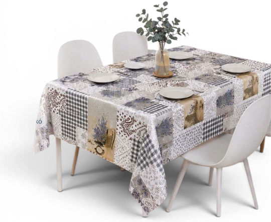 PVC Waterproof Tablecloth 140*240cm Lavender Grey Pattern