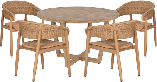 Garten- und Outdoor-Möbelset Typsatz Speisesaal 5 Stück Akazie Garten- und Outdoor-Möbelset Typsatz Speisesaal 5 Stück Akazie