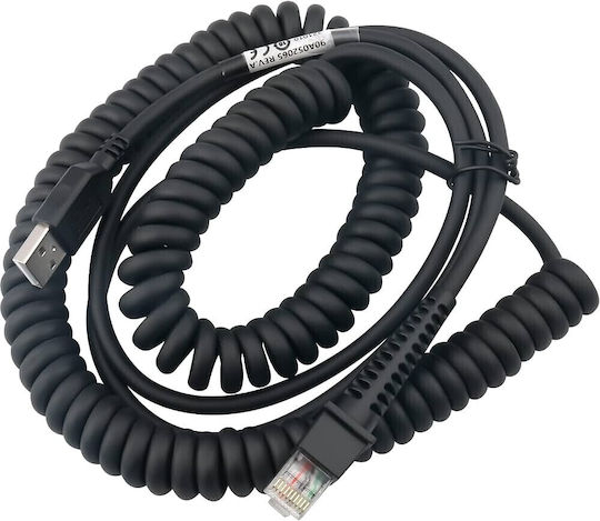 Datalogic USB 2.0 Тип A Еластично Coiled Кабел 5 M Черен Mpn 90a052289 Sku 21325444 Ean 5704174024774
