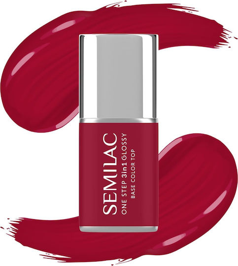 Semilac One Step Glossy 3in1 Hybrid Nail Polish S575 Dark Red 7 Ml