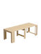 Extendable Wooden Dining Room Table Light Brown 90x48x78cm