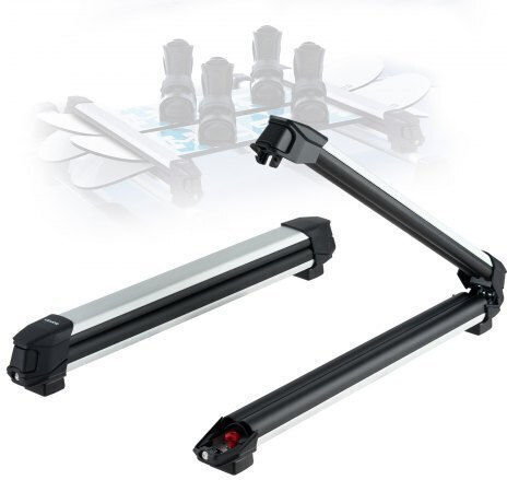 Vevor Dachgepäckträger Für Skiträger & Snowboard Mitnahme Bis Zu 6 Skipaare Oder 4 Snowboards 2 Stück Aluminium Universale Dachgepäckträger Für Autos Mit Schloss & Gummierte Polsterung Basis Angelrutenhalter Passend Für Die Meisten Querträger
