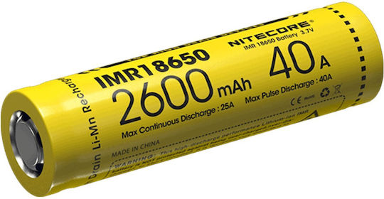 NiteCore IMR18650 Rechargeable Batteries 18650 Li-ion 2600mAh 3.7V 2pcs