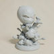 Unpainted 3D Figure Deadpool Chibi New Version Digital Painting DIY Gift Colors 20 Cm 1:8