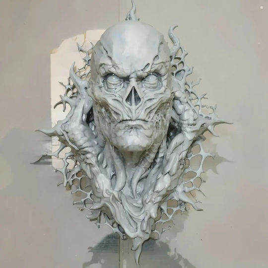 Unbemalte 3d Figur Vecna Fremde Dinge Wand Bust 3d Druckmodelle Bemalen Diy Geschenk Farben 20 Cm 1:8