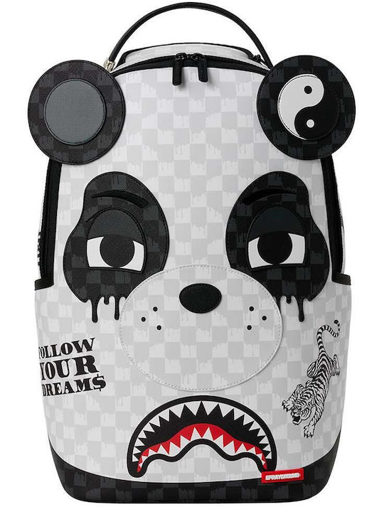 Sprayground Panda Ученическа раница Сива с Джоб за бутилка