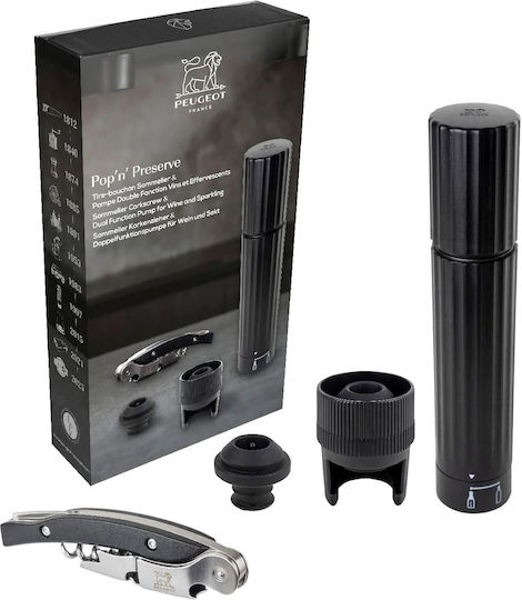 Vacuum Pump Corkscrew Set 4 Pieces "pop'n Preserve" ​​​​peugeot