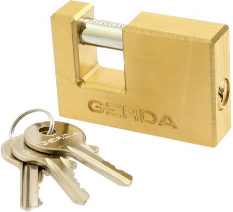 Gerda Ορειχάλκινο Λουκέτο Πέταλο με Κλειδί 65mm