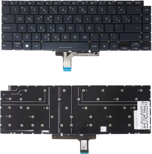 Greek Laptop Keyboard Asus Zenbook Pro 16x Oled Ux7602zm Ux7602vi Ux7602bz Ux7602zm-me048w Ux7602vi-ds96t Ux7602bz-my025x 0knb0-461agr00 V213346ce1 Gr No Frame Black Κωδ.41556grnofr