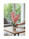 SteweHome Dekorative Künstliche Orchidee Zwei Zweigstellen Flüssige Textur Modernes Weißes Gefäß Rosa