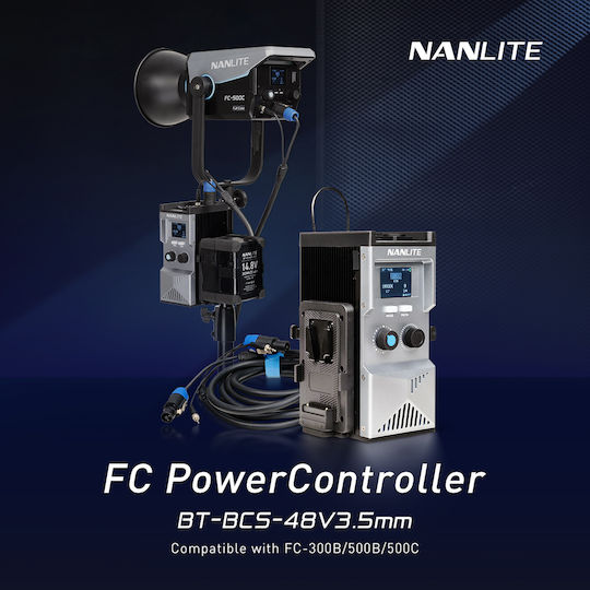 Nanlite FC Powercontroller BT-BCS-48V3.5mm Stație De Control Cu Mâner Pentru Baterie V-Mount FC-300B FC-500B FC-500C