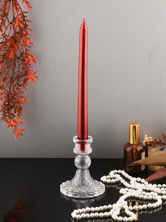 SteweHome Glass Candle Holder In Orange Colour 10x10cm