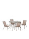 Garten- und Outdoor-Möbelsets Adam 5 Stücke Satin