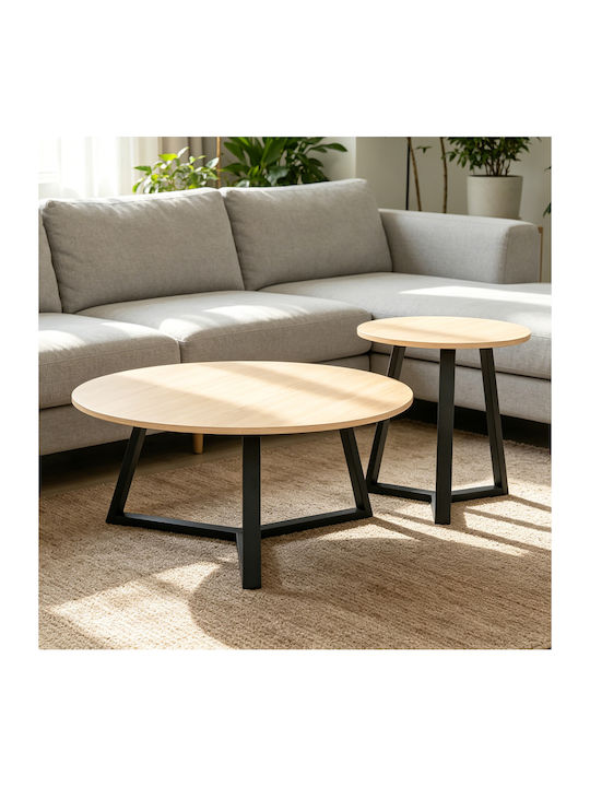 Round Central Coffee Table Berton from Solid Wo...