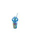 Deli Set of Plastic Water Glasses Blue 15 Pieces
