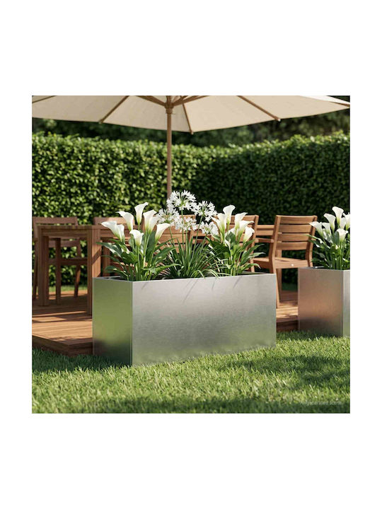 vidaXL Metallic Silver Flower Pot 80x40x40cm
