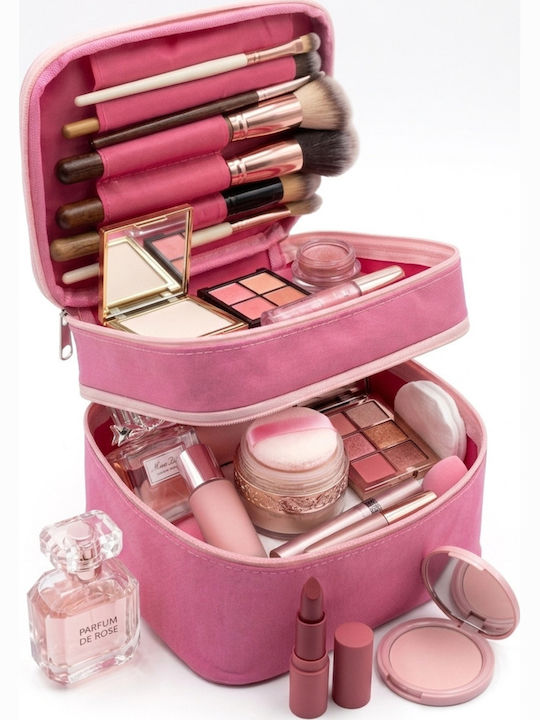 Enpapa Double Layer Large Travel Makeup Bag Functional Cosmetic Organizer Leopard Print Enp-016078-v2381