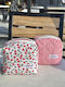 Enpapa Set 2 Pieces Small Makeup Bags Cherry Red Checked Red 13x13x9 Cm