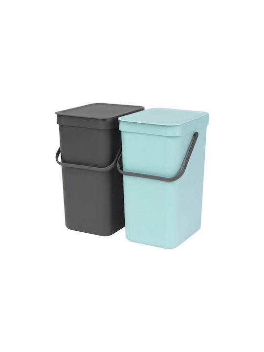 Brabantia Coș de Gunoi Plastic pentru Dulap Verde 12lt 2 Buc