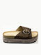 Damen Flatforms Braune Sandalen