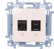 Simon 10 Rj45 Jack Cat 6+ Rj12 Phone Jack Cream C6t.01/41