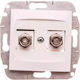 Elektro-plast Carla Antenna Socket Double 2x Tv Without Frame White 1787-10