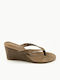 Damenplattformen in Stil Pantoffeln Beige
