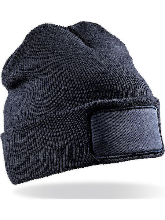 Beanie Unisex Σκούφος Πλεκτός σε Navy Μπλε χρώμα