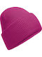 Unisex Beanie Mütze mit Rib Strick in Fuchsie Farbe