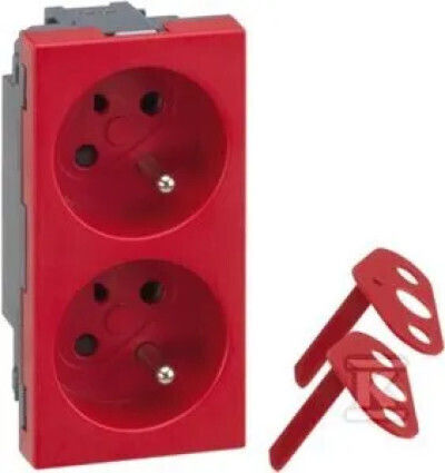 Kontakt-Simon Single Power Socket Red