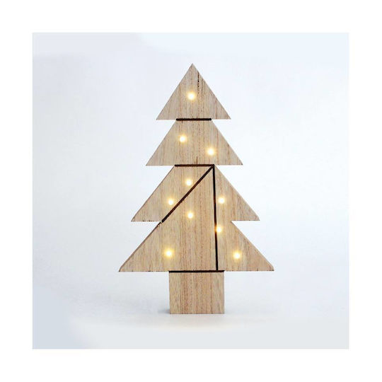 Aca Light Christmas Decorative Wooden Tree 10 Mini Led Warm White Batteries 2xaa Ip20 215x25x350mm