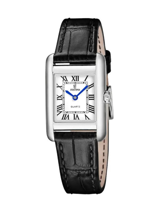 Festina Дамски Часовник Кварцов с Черна Кожена Каишка