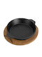 Lava Πιατέλα Σερβιρίσματος Ξύλινη Μαύρη με Διάμετρο 16εκ.