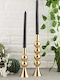 SteweHome Set Of Metal Candle Holders In Gold Colour 2 Pieces