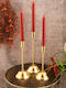 SteweHome Set of Metal Candle Holders in Gold Colour 3 Pieces