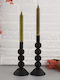 SteweHome Set of Metal Candle Holders in Black Colour 2 Pieces