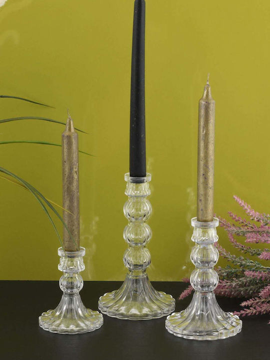 SteweHome Set Suporturi Lumanari Din Cristal