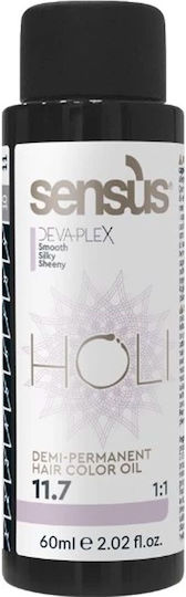 Sensus Vopsea Temporară de Păr Holi-11.7 Vopsea Semi-Permanentă - Violet Ultra Platinum - Violet Ultra Platinat 60ml
