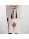 Enpapa Fabric Shopping Bag Very Much Fabric Lavender Design Beige Clasp 35x40 Cm
