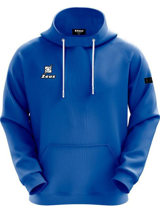 Суитшърт с качулка Royal Blue/white