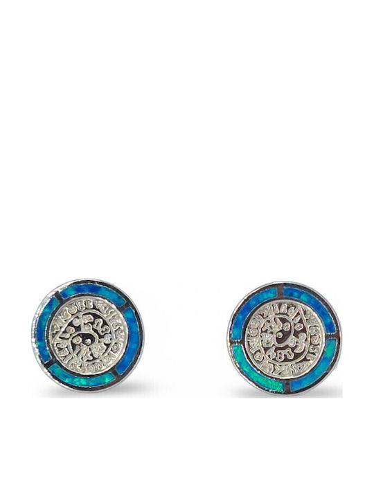 Silver Stud Earrings with Stones
