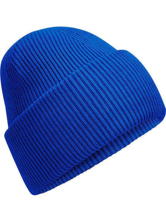 Beanie Unisex Beanie with Rib Knitting in Blue Colour
