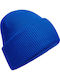 Beanie Unisex Beanie with Rib Knitting in Blue Colour