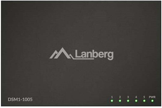 Lanberg DSM1-1005 Unmanaged L2 PoE Switch με 5 Θύρες Gigabit (1Gbps) Ethernet