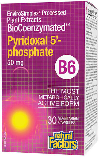 Natural Factors Biocoenzymated Pyridoxal 5-phosphate B6 50 Mg Natural Factors 30 Veggie Capsules