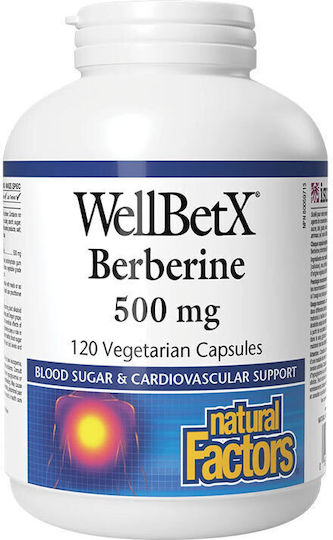 Natural Factors Wellbetx Берберин 500 Мг Natural Factors 120 Капсули