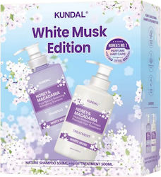 Kundal White Musk Edition Set pentru Îngrijirea Părului de Reconstrucție și Hrană cu Șampon 2 Bucăți Kundal White Musk Edition Set pentru Îngrijirea Părului de Reconstrucție și Hrană cu Șampon 2 Bucăți