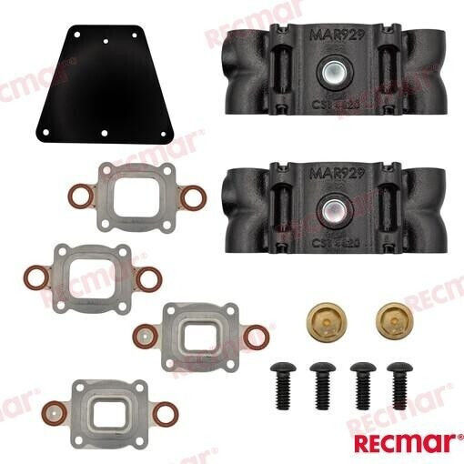 Recmar Bootsmotorteile Erweiterungssatz für Auspuffkrümmer Mercruiser V6/v8 Mpi 864929a3