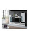 Torvire 106 Living Room Display Cabinet made of Particle Board with Windowed and Lighting Glossy White 45x35x160cm