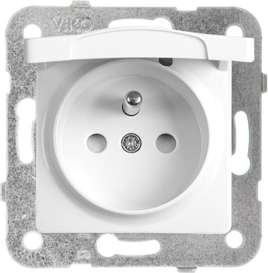 Panasonic Single Power Socket with Lid White